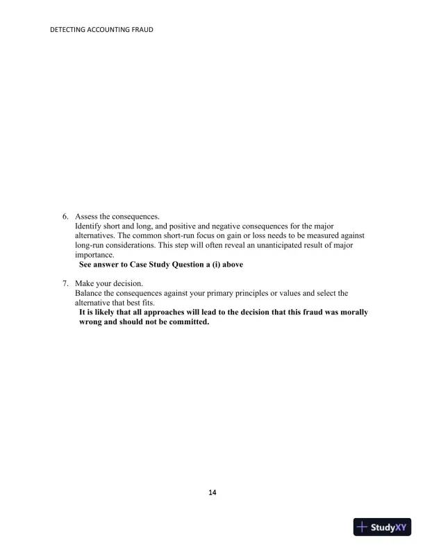 Solution Manual for Detecting Accounting Fraud: Analysis and Ethics - Page 18 preview image