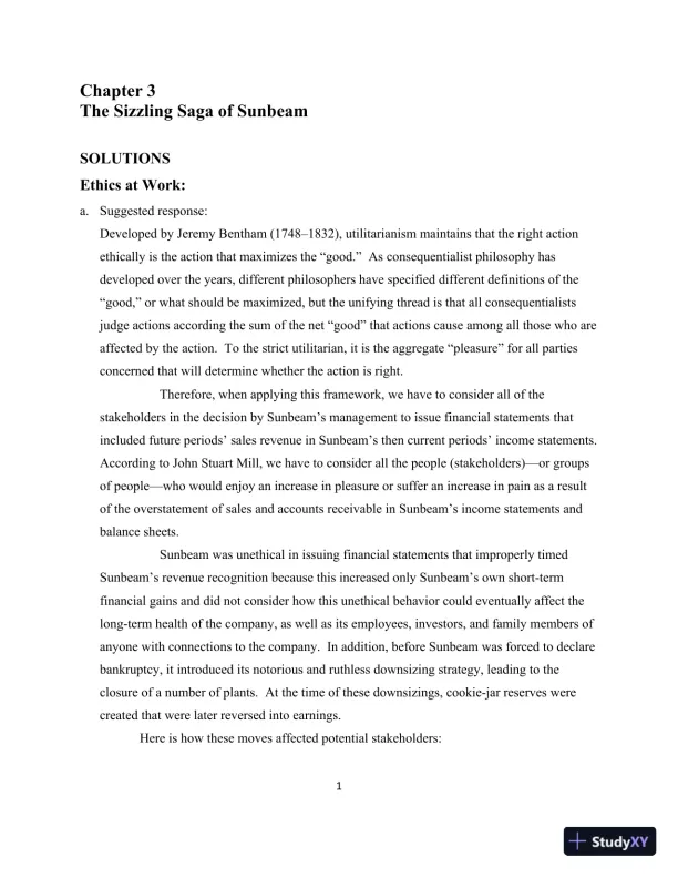 Solution Manual for Detecting Accounting Fraud: Analysis and Ethics - Page 19 preview image