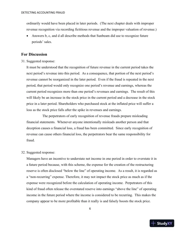 Solution Manual for Detecting Accounting Fraud: Analysis and Ethics - Page 24 preview image