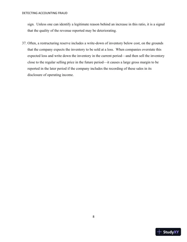 Solution Manual for Detecting Accounting Fraud: Analysis and Ethics - Page 26 preview image