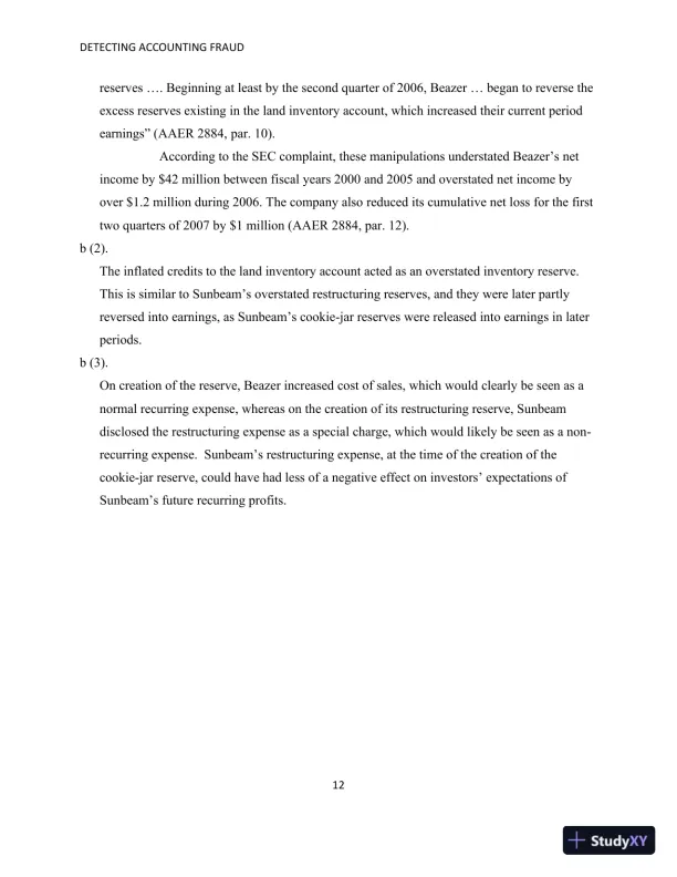 Solution Manual for Detecting Accounting Fraud: Analysis and Ethics - Page 30 preview image