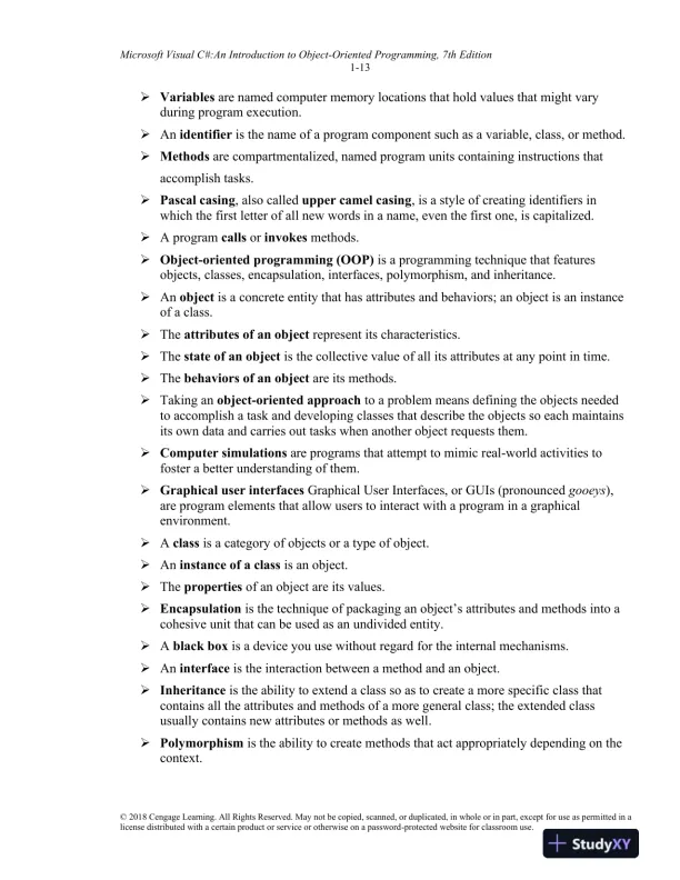 Lecture Notes for Microsoft Visual C#: An Introduction to Object-Oriented Programming, 7th Edition - Page 14 preview image