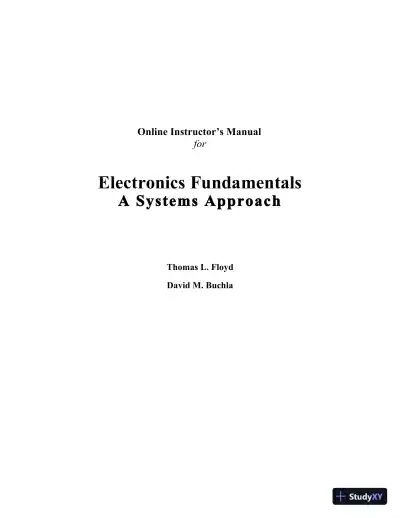 Solution Manual For Electronics Fundamentals: A Systems Approach, 1st Edition - Page 1 preview image