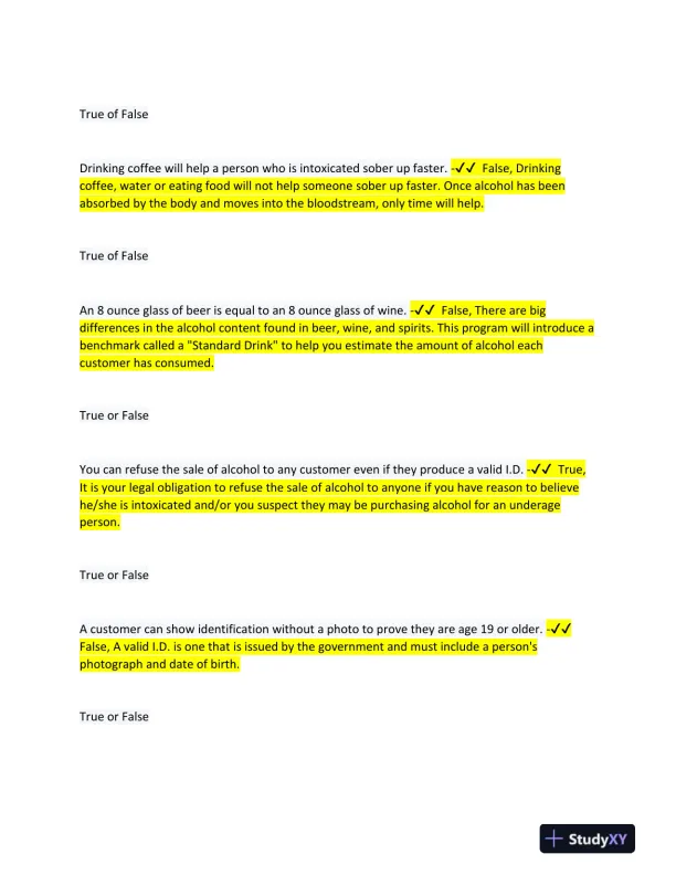 Smart Serve Criminal Law Practice Test With Answers (56 Solved Questions) - Page 3 preview image
