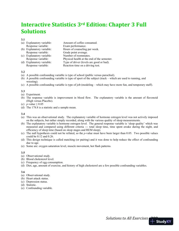 Solution Manual for Interactive Statistics, 3rd Edition - Page 26 preview image