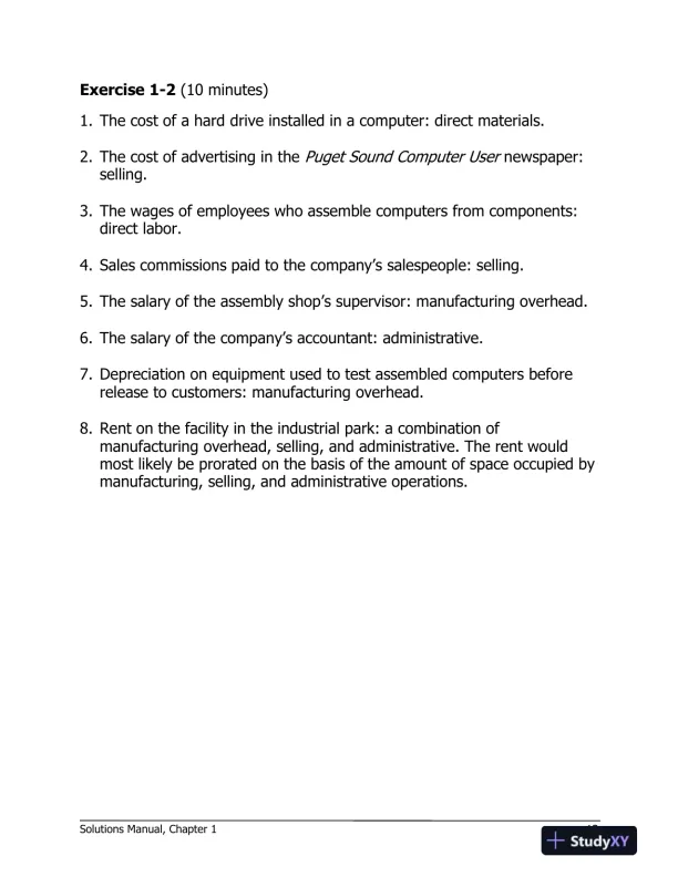 Solution Manual For Managerial Accounting, 17th Edition - Page 14 preview image