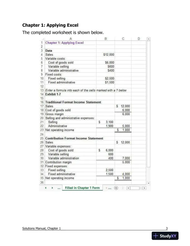 Solution Manual For Managerial Accounting, 17th Edition - Page 4 preview image
