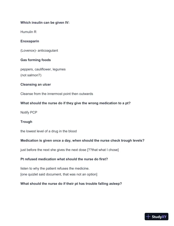 2024-20525 NACE Foundations of Nursing Practice Exam with Answers (67 Solved Questions) - Page 3 preview image
