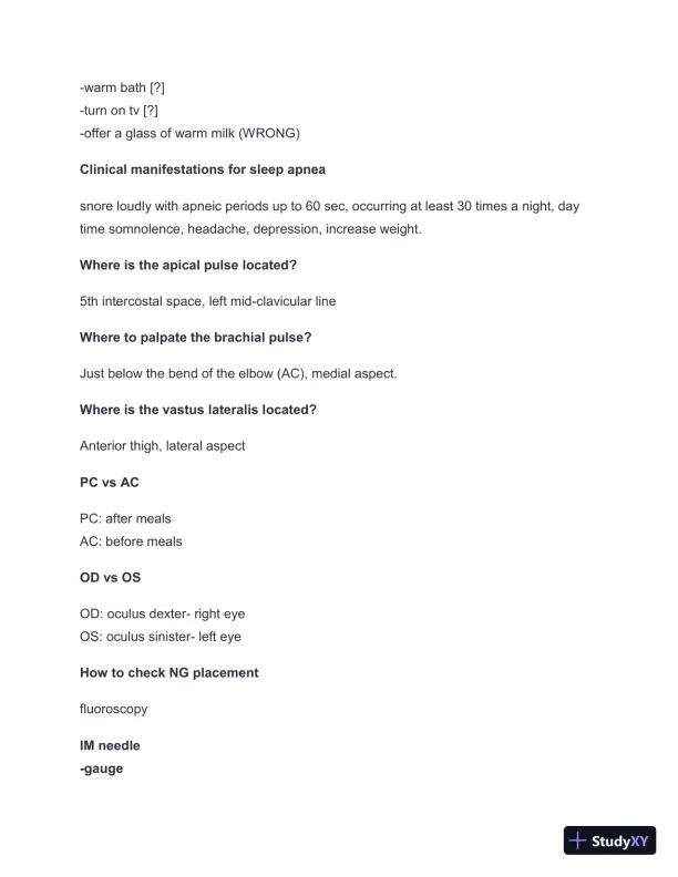2024-20525 NACE Foundations of Nursing Practice Exam with Answers (67 Solved Questions) - Page 4 preview image