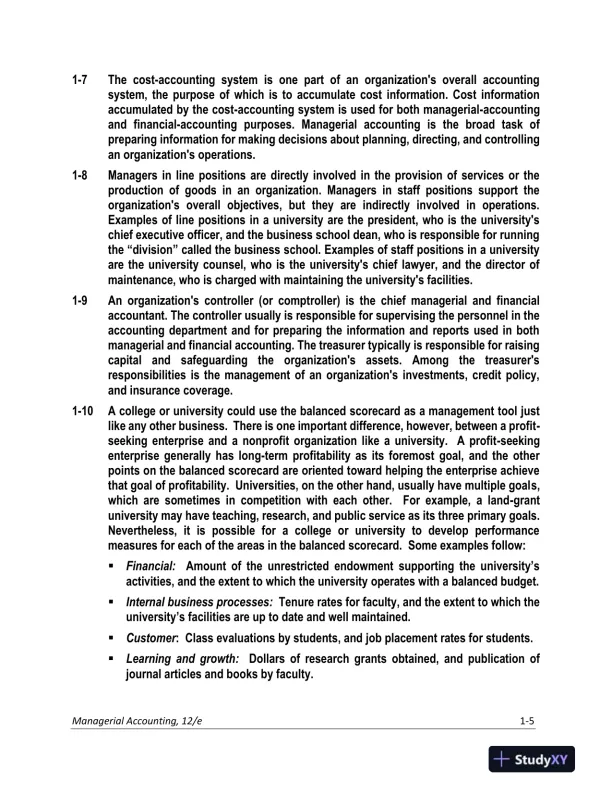 Solution Manual for Managerial Accounting: Creating Value in a Dynamic Business Environment, 12th Edition - Page 6 preview image