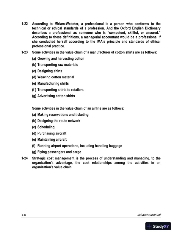 Solution Manual for Managerial Accounting: Creating Value in a Dynamic Business Environment, 12th Edition - Page 9 preview image