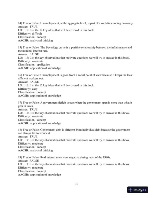 Test Bank for Macroeconomics, 6th Edition - Page 16 preview image