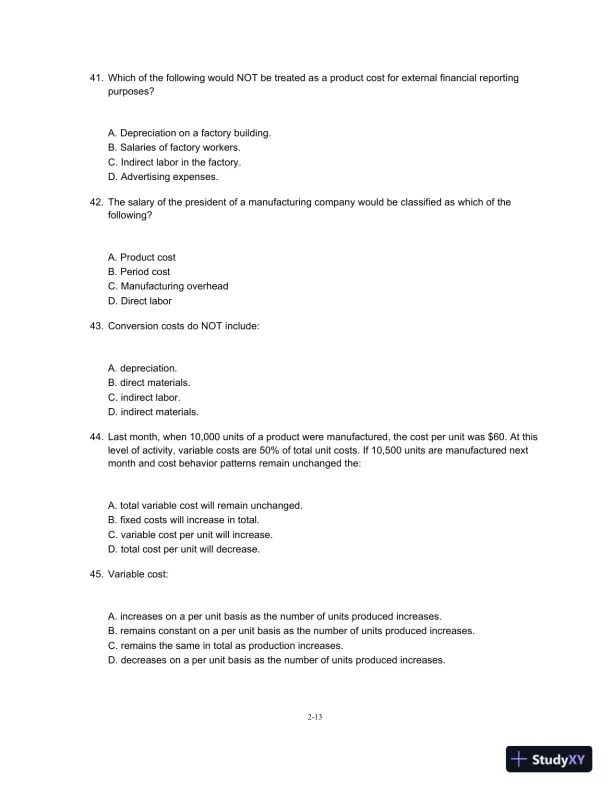 Test Bank For Managerial Accounting For Managers, 3rd Edition - Page 14 preview image