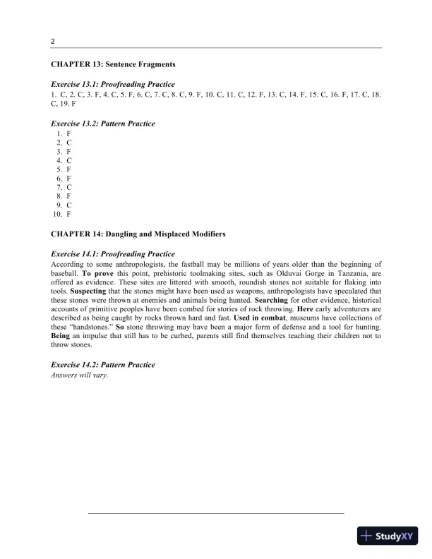 Solution Manual for Harris Reference Guide for Writers, 10th Edition - Page 7 preview image