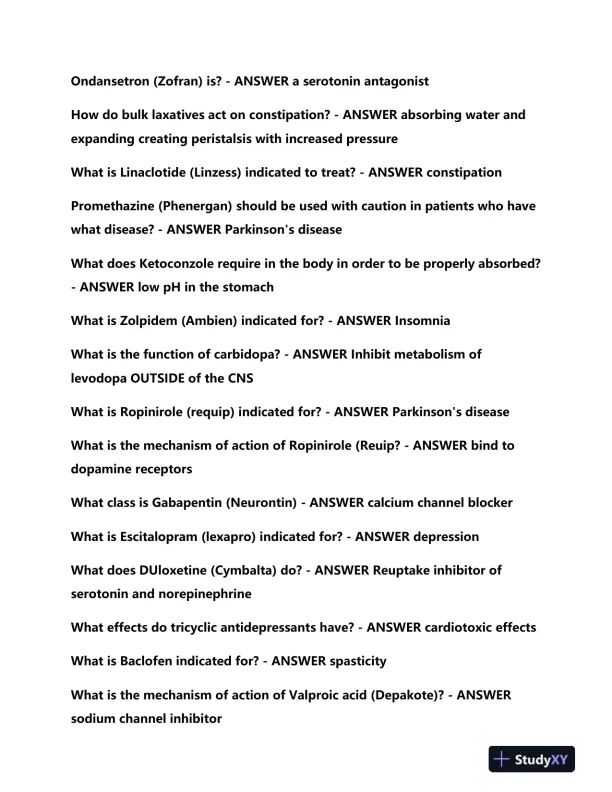 NUR651 Pharmacology Final Exam With Answers (158 Solved Questions) - Page 4 preview image