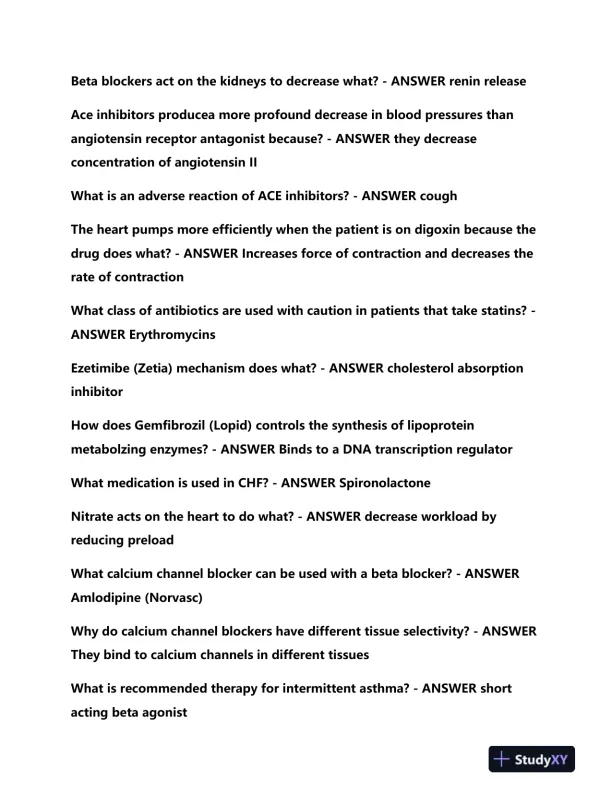 NUR651 Pharmacology Final Exam With Answers (158 Solved Questions) - Page 5 preview image
