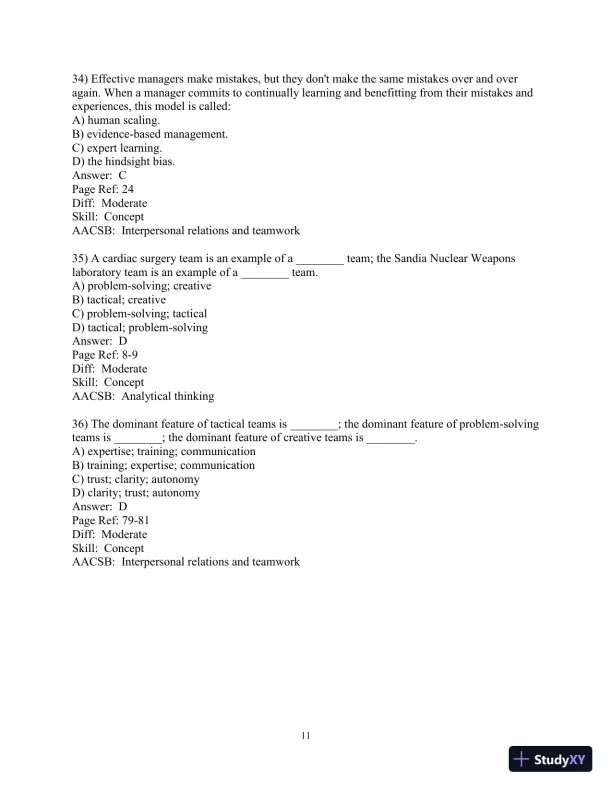 Making the Team: A Guide for Managers, 6th Edition Test Bank - Page 12 preview image