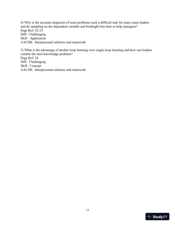 Making the Team: A Guide for Managers, 6th Edition Test Bank - Page 15 preview image