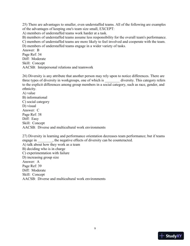 Making the Team: A Guide for Managers, 6th Edition Test Bank - Page 24 preview image
