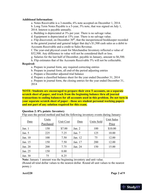 Acct220: Principles of Accounting I University of Maryland University College - Page 4 preview image
