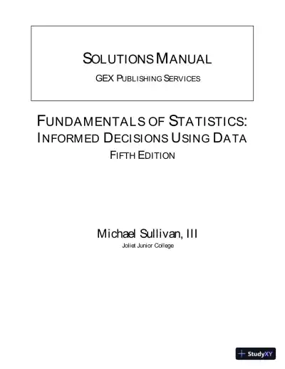 Solution Manual for Fundamentals of Statistics, 5th Edition - Page 1 preview image