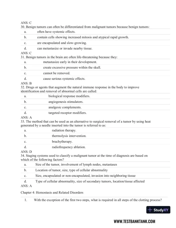 Fundamentals of Pathology 1st Edition Test Bank - Page 23 preview image