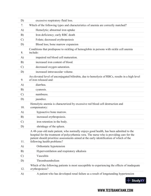 Fundamentals of Pathology 1st Edition Test Bank - Page 30 preview image