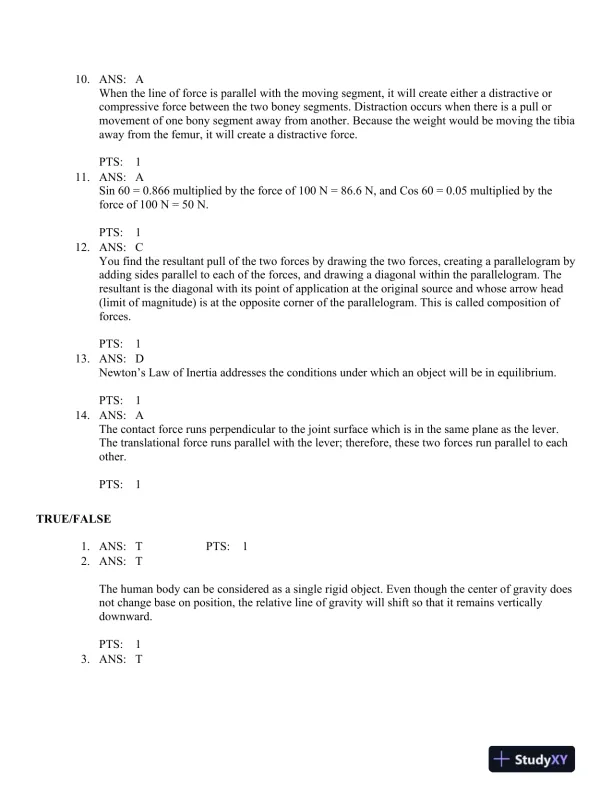 Joint Structure and Function: A Comprehensive Analysis 5th Edition Test Bank - Page 8 preview image