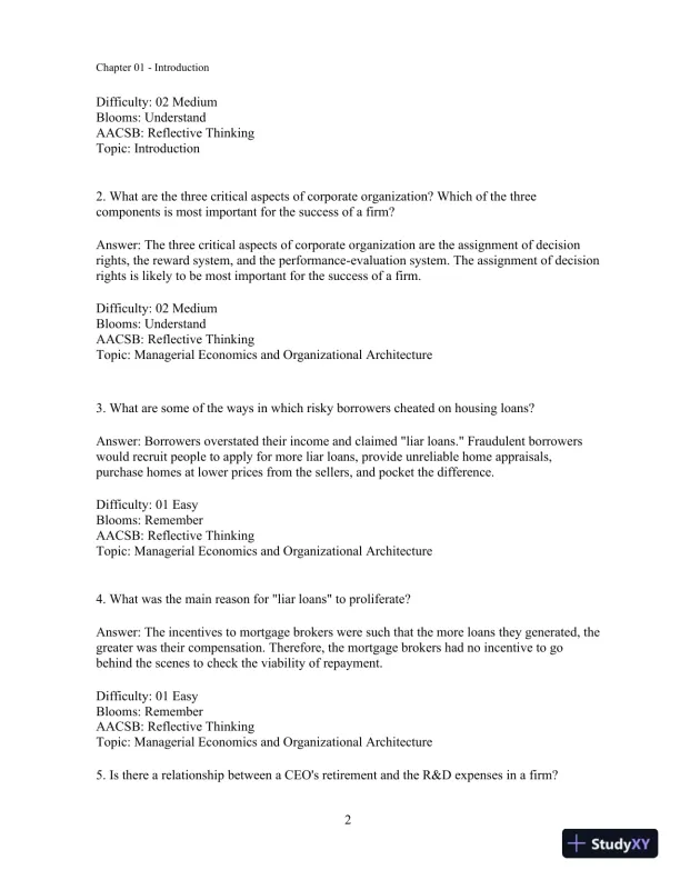 Managerial Economics and Organizational Architecture, (Irwin Economics) 6th Edition Test Bank - Page 15 preview image
