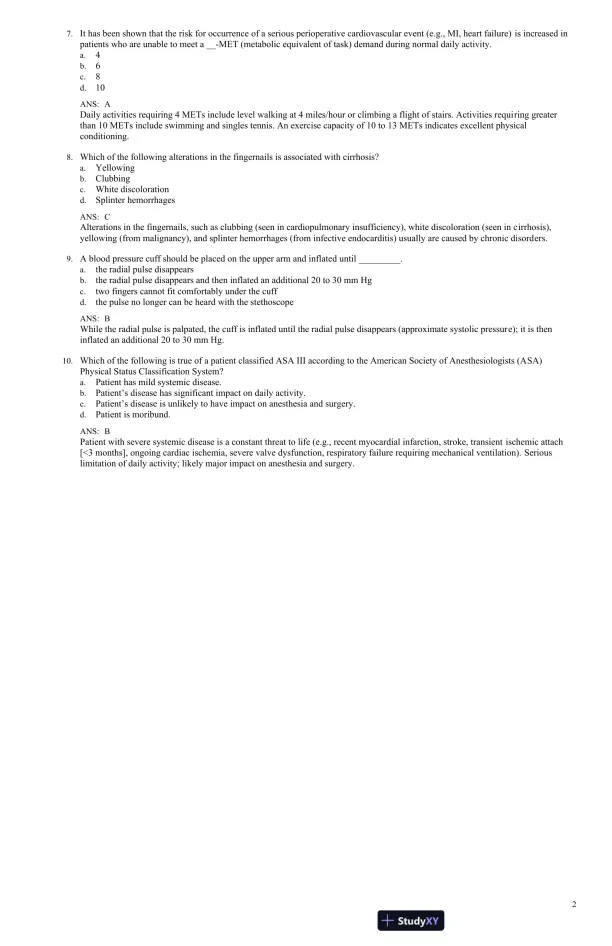 Test Bank For Little and Falace's Dental Management of the Medically Compromised Patient, 9th Edition - Page 3 preview image