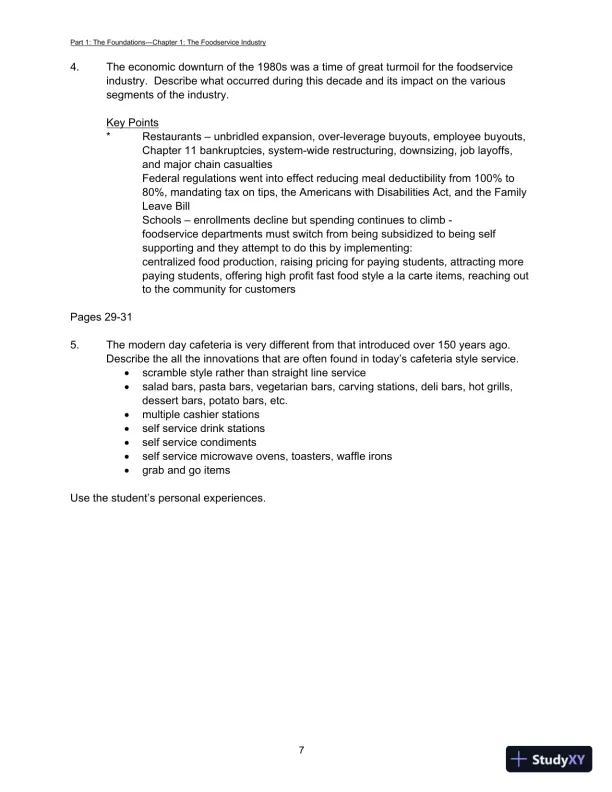 Foodservice Management: Principles And Practices, 12th Edition Test Bank - Page 10 preview image