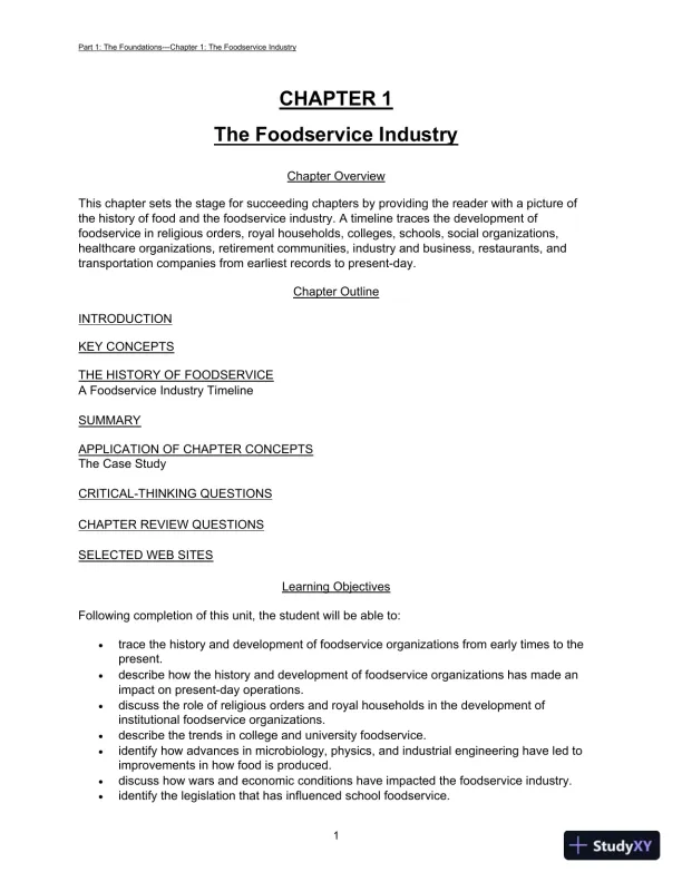 Foodservice Management: Principles And Practices, 12th Edition Test Bank - Page 4 preview image