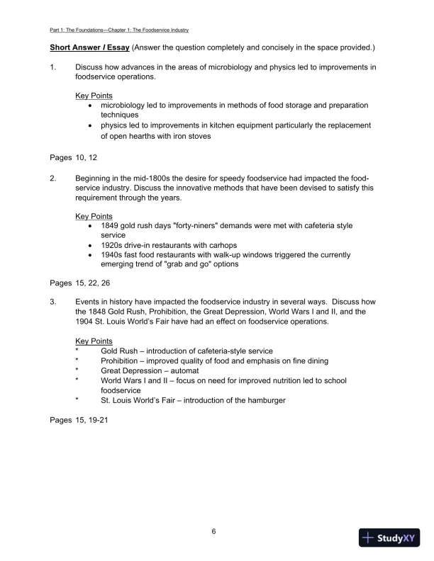 Foodservice Management: Principles And Practices, 12th Edition Test Bank - Page 9 preview image