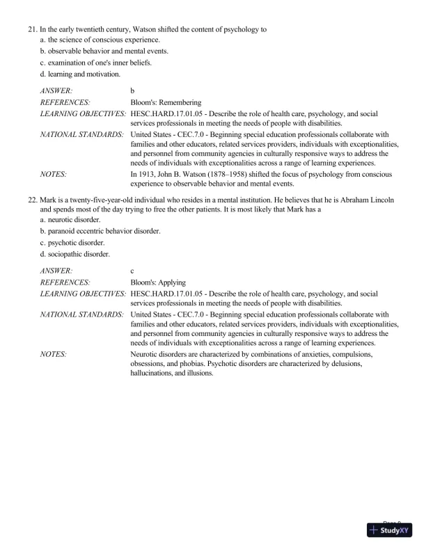 Human Exceptionality: School, Community, And Family, 12th Edition Test Bank - Page 10 preview image