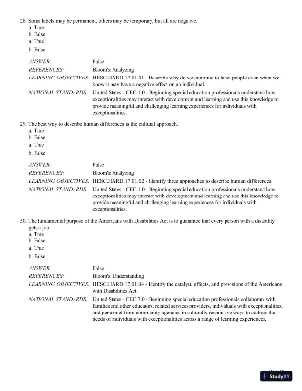 Human Exceptionality: School, Community, And Family, 12th Edition Test Bank - Page 13 preview image