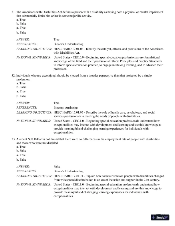 Human Exceptionality: School, Community, And Family, 12th Edition Test Bank - Page 14 preview image