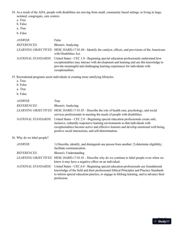 Human Exceptionality: School, Community, And Family, 12th Edition Test Bank - Page 15 preview image