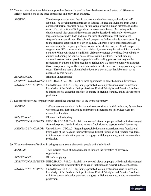 Human Exceptionality: School, Community, And Family, 12th Edition Test Bank - Page 16 preview image
