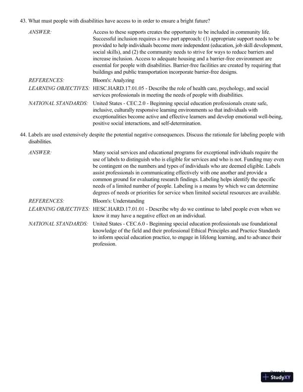 Human Exceptionality: School, Community, And Family, 12th Edition Test Bank - Page 18 preview image