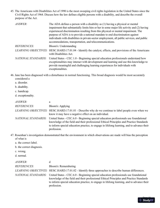 Human Exceptionality: School, Community, And Family, 12th Edition Test Bank - Page 19 preview image