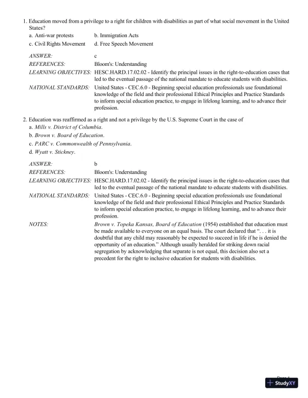 Human Exceptionality: School, Community, And Family, 12th Edition Test Bank - Page 24 preview image