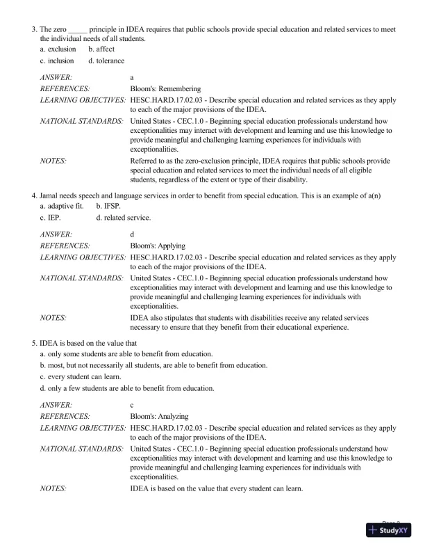 Human Exceptionality: School, Community, And Family, 12th Edition Test Bank - Page 25 preview image