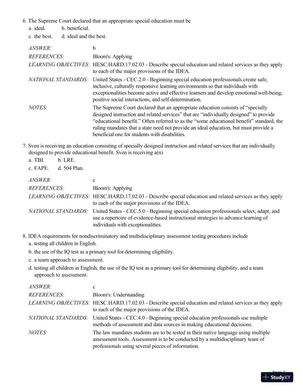 Human Exceptionality: School, Community, And Family, 12th Edition Test Bank - Page 26 preview image