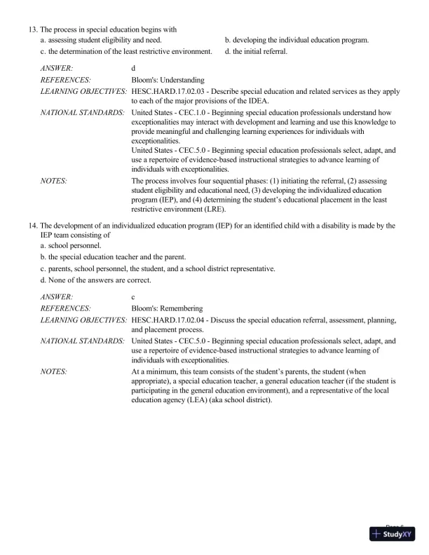 Human Exceptionality: School, Community, And Family, 12th Edition Test Bank - Page 29 preview image