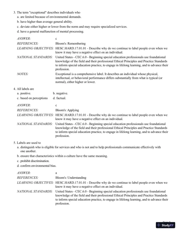 Human Exceptionality: School, Community, And Family, 12th Edition Test Bank - Page 3 preview image