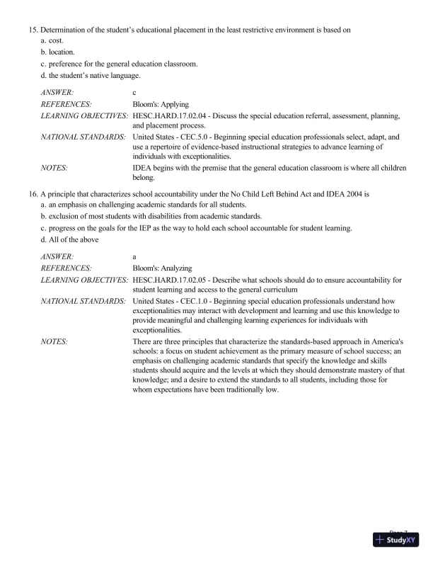 Human Exceptionality: School, Community, And Family, 12th Edition Test Bank - Page 30 preview image