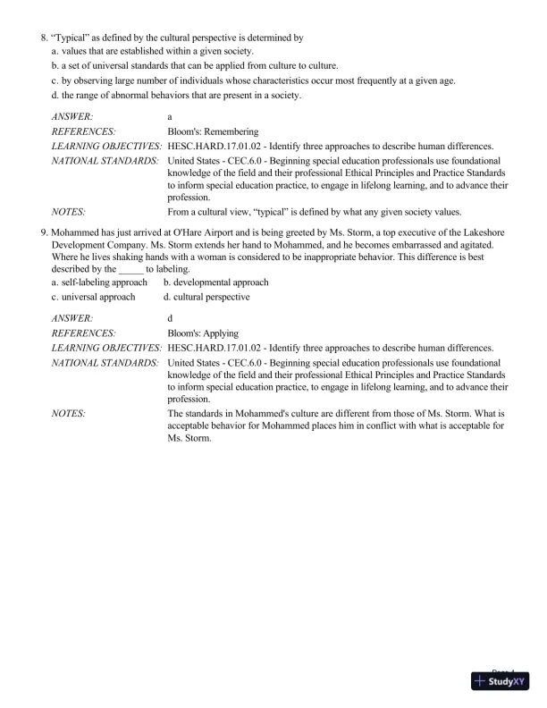 Human Exceptionality: School, Community, And Family, 12th Edition Test Bank - Page 5 preview image