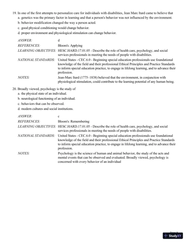 Human Exceptionality: School, Community, And Family, 12th Edition Test Bank - Page 9 preview image