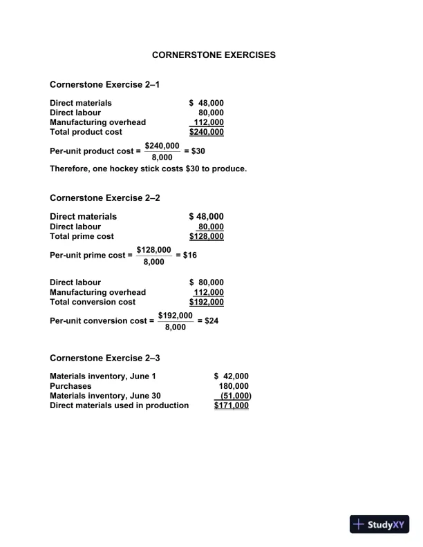 Cornerstones Of Managerial Accounting, Third Canadian Edition Solution Manual - Page 9 preview image
