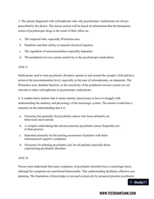 Diagnostic and Statistical Manual of Mental Disorders 5th Edition Test Bank - Page 17 preview image